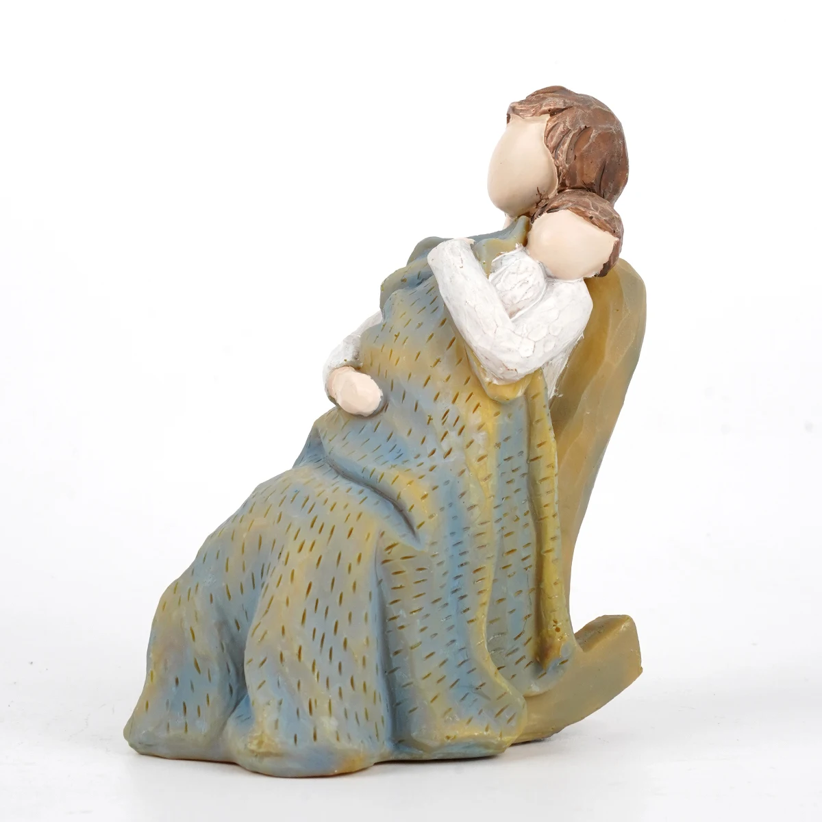 Mother and son embrace sitting posture Resin figurine set Christmas set home sculpture art living room table decoration crafts f