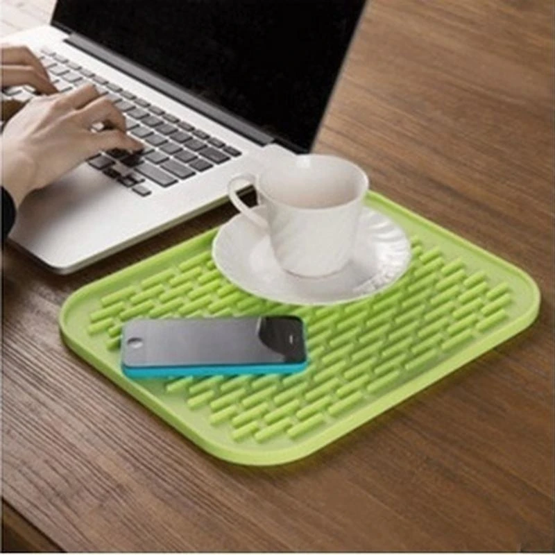 Dish Drying Mat for Kitchen Counter Silicone Drain Pad Heat-Resistant Anti-Slip Pot Dish Cup Pad Tableware Cushion Tray Placemat