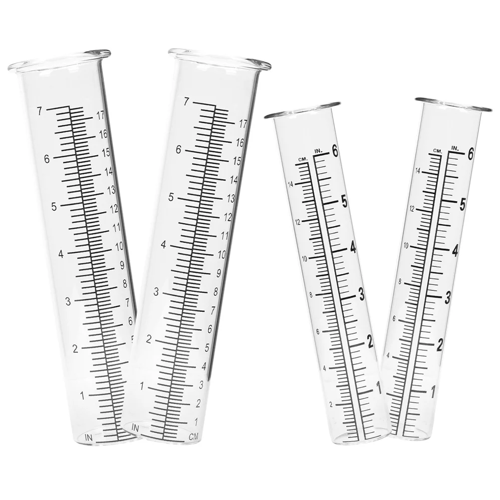 4 قطعة أنابيب زجاجية لقياس المطر أسطوانة قياس المطر الدقيقة لحديقة ساحة أداة قياس الأمطار في الهواء الطلق