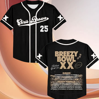 ‎Chris Brown Breezy Bowl XX Tour Jersey Vneck Short Sleeve Baseball Jersey Menwomen Chris Brown Moto 2025