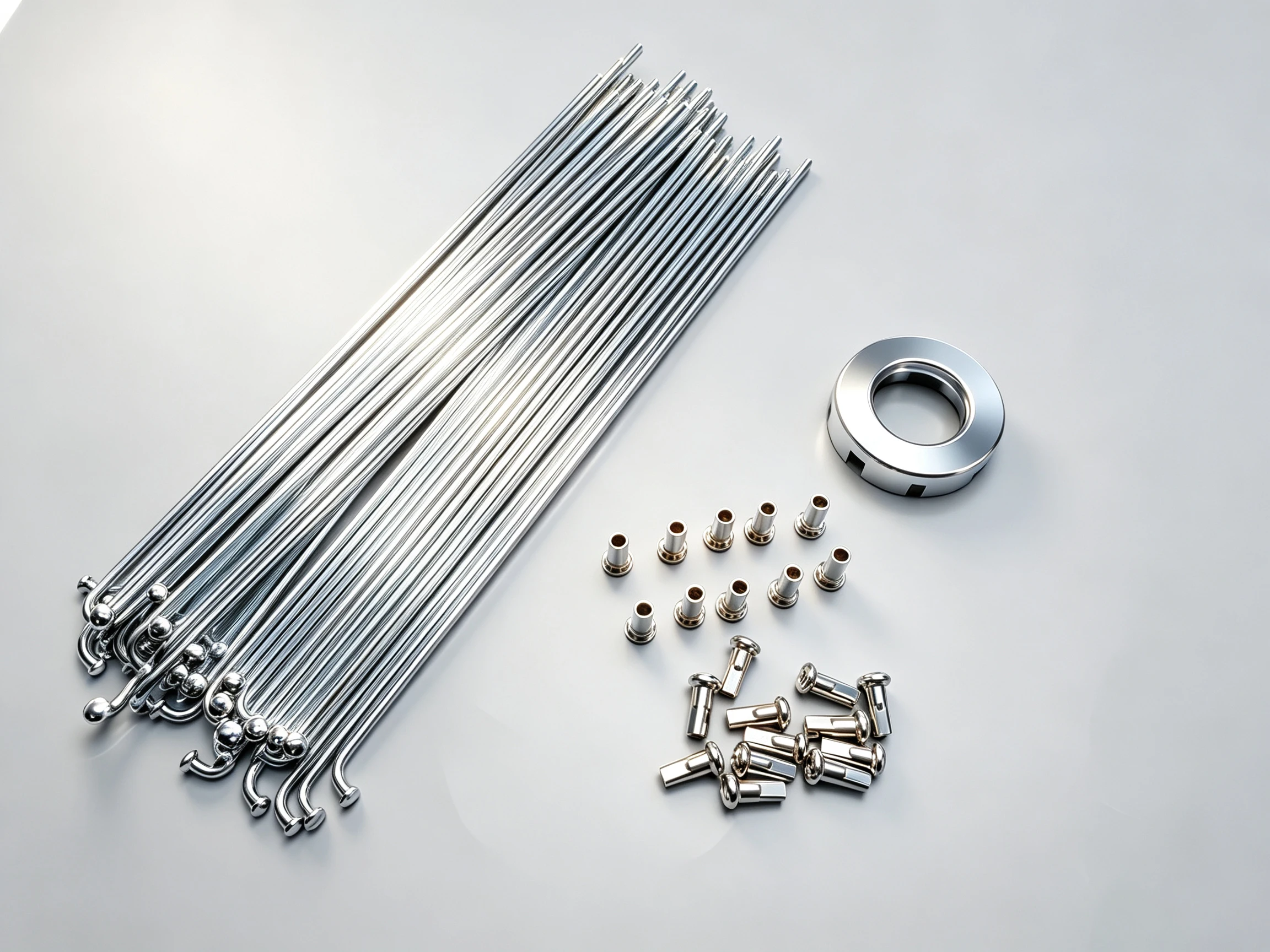 Ebike Wheel Spokes 12G 40Pcs Electric Bicycle Spokes 2.5mm Diameter Bicycle Spokes with Nipple Cycling Spokes for E Bike Motor