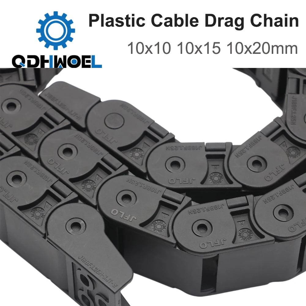 1M Plastic Cable Drag Chain 10x10 10x15 10x20mm Non-Opening Towline for CNC Laser Machine