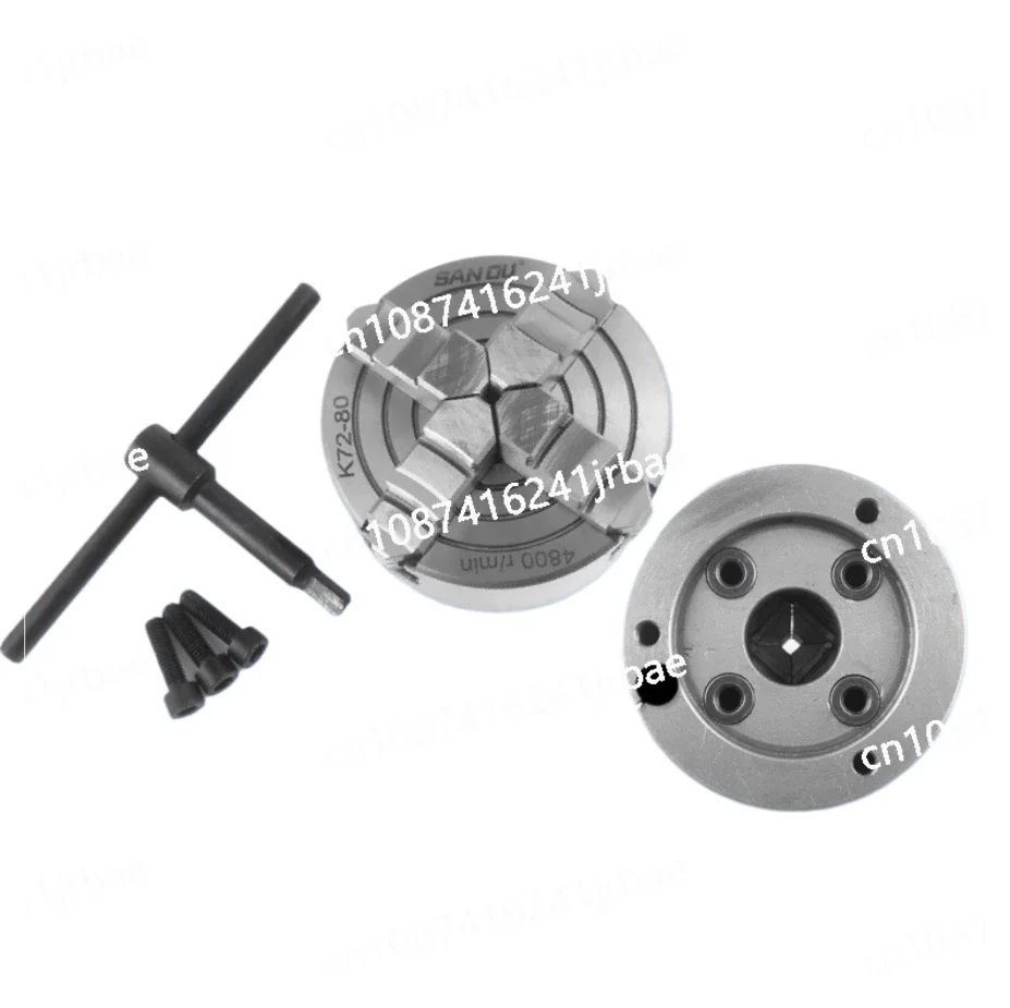 

3-дюймовый токарный патрон K72-80, 4-кулачковый независимый и реверсивный сверлильный патрон, губка, металлический токарный патрон, аксессуары для токарных станков