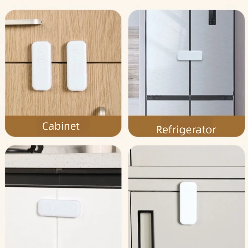 Durable Plastic Refrigerator Lock Anti-Opening Security Protection Cabinet Door Lock Adhesive Door Latch Protection