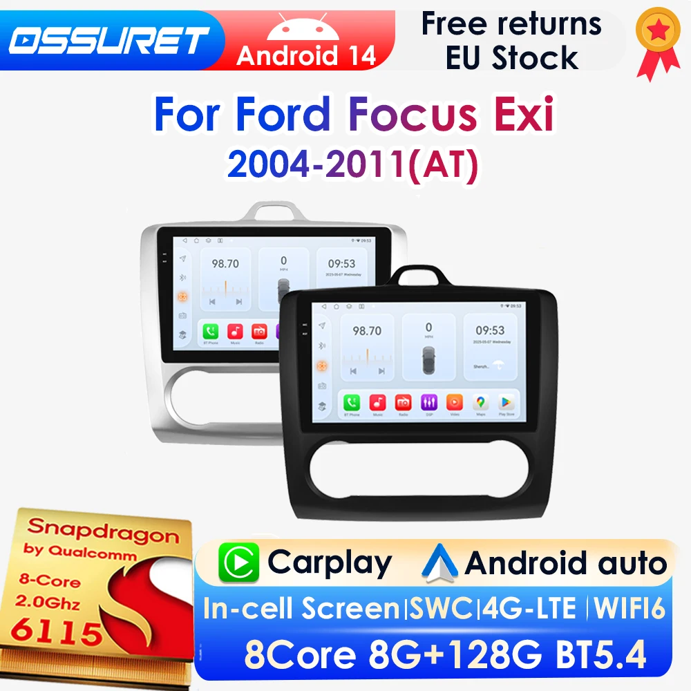 Snapdragon 8 Core Auto-Multimedia-Player Für Ford Focus 2 Mk2 2004 - 2011 Intelligente Bildschirm autoradio Drahtlose Carplay SWC 4G BT