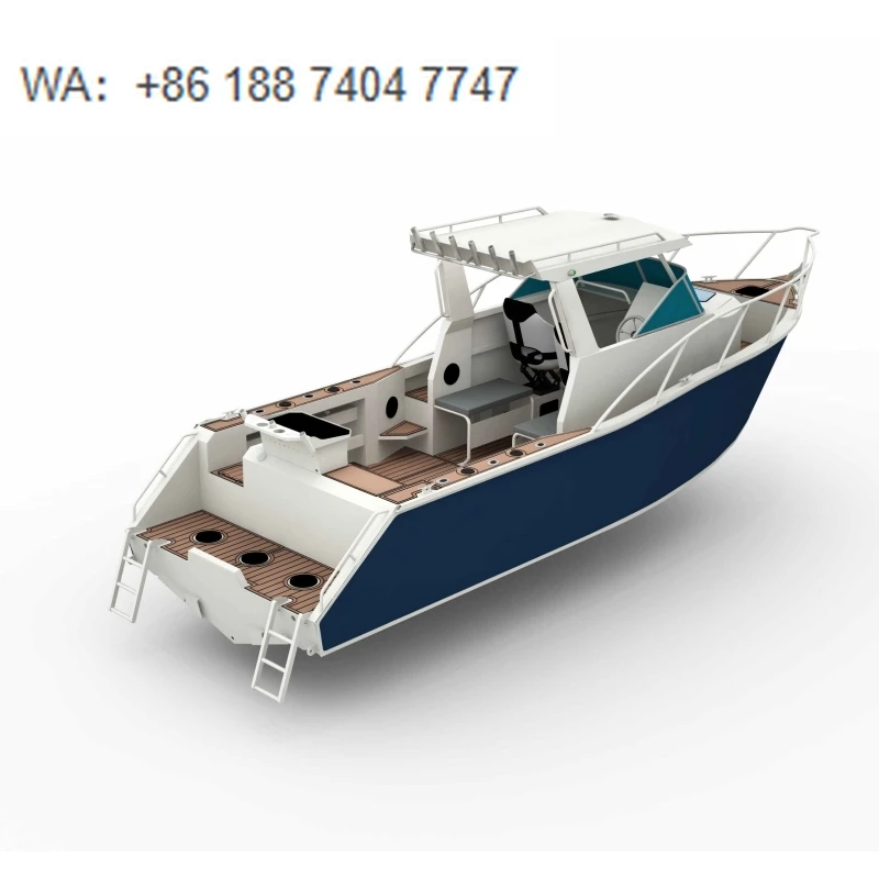 7.5m High Speed Cabin Cruiser Half Windproof Sport Yacht with Walkaround Aluminum Fishing Boat