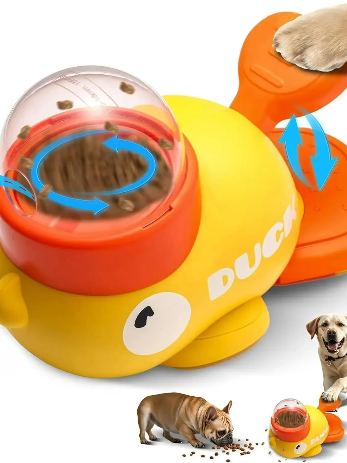 Hot selling little yellow duck transmitter pet cat automatic feeder smart interactive dog feeding machine puppy leaking food