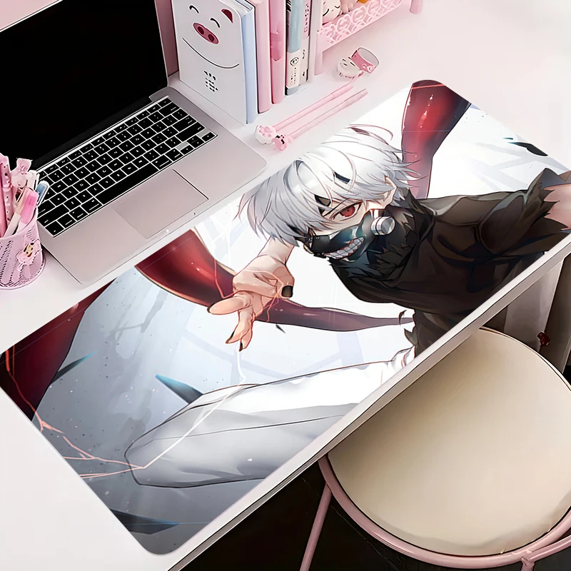 

Mouse Pad T-tokyo Ghoul Kaneki Ken Extended Gaming Mousepad With Stitched Edges Desk Mat Non-Slip Base Computer Keyboard Pad