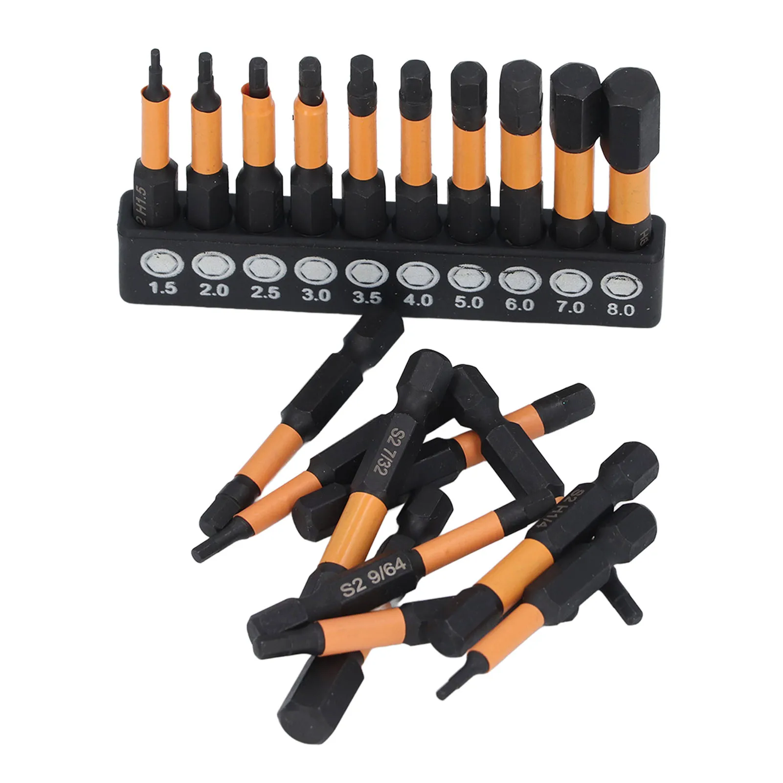 20pcs Hex Bits with 1/4in Shank Metric Imperial Magnetic Alloy Steel Bit Set for Screwdriver  Drill Screwdriver Bits
