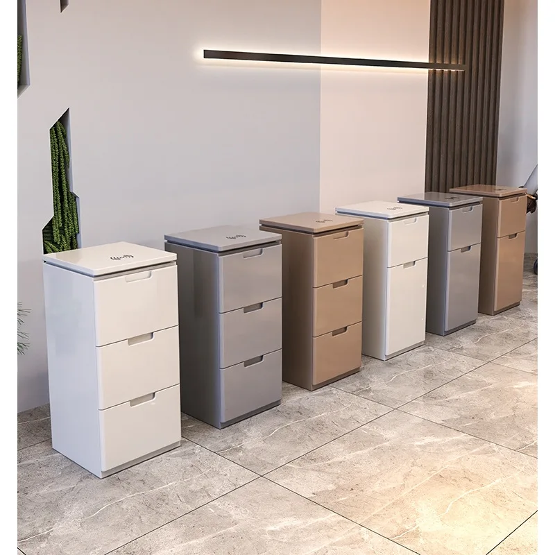 LMM with wireless charging Barber shop tool cabinet Hair cabinet single and double-sided solid wood storage