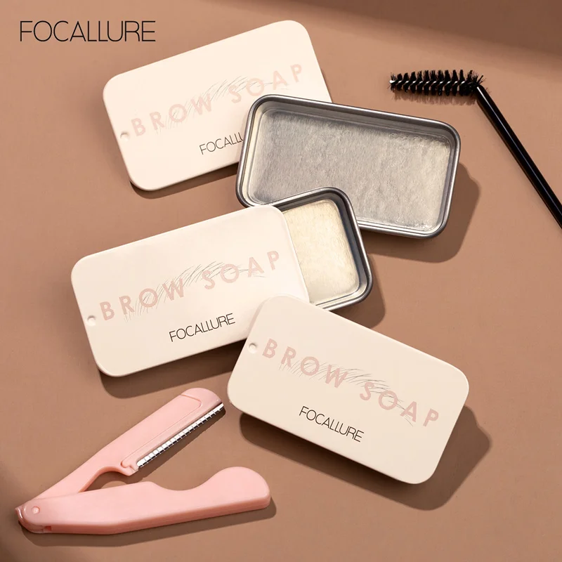 FOCALLURE-Gel de mise en garde pour les sourcils, outil de coiffage des sourcils sauvages avec tondeuse, maquillage moelleux et plumes, sculpter et soulever