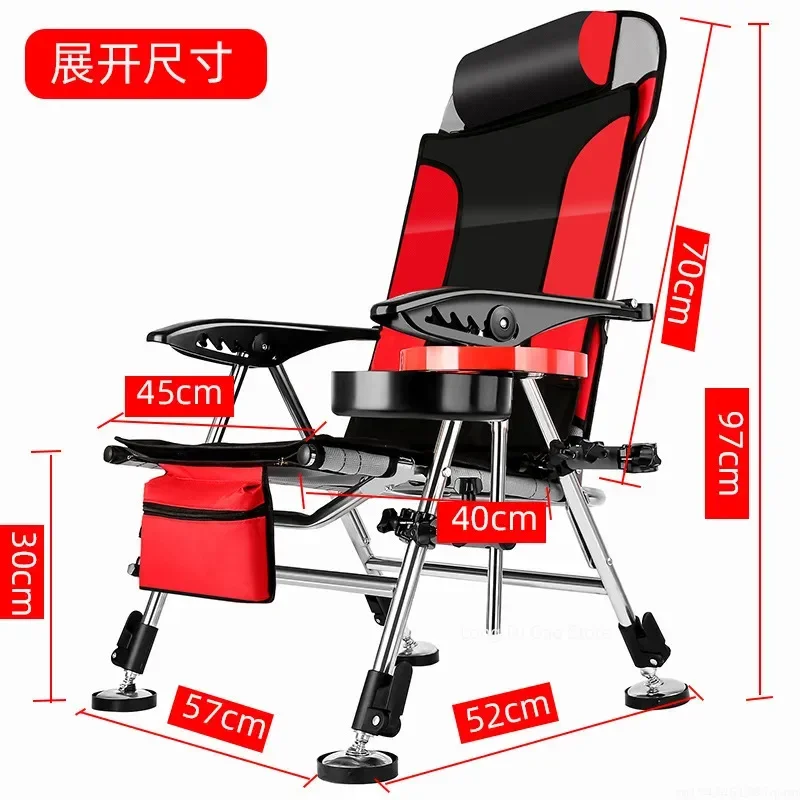 Fishing Chair Beach Chair Outdoor Foldable Chair Recliner Portable Multifunction Fishing Chair Applicable to All Terrain