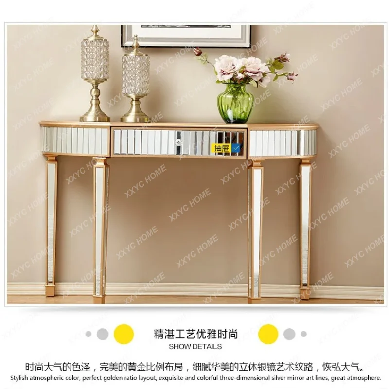 XX Light Luxury Mirror Entrance Table, Storage Table, Simple Entrance Table, Creative style Entrance Hall
