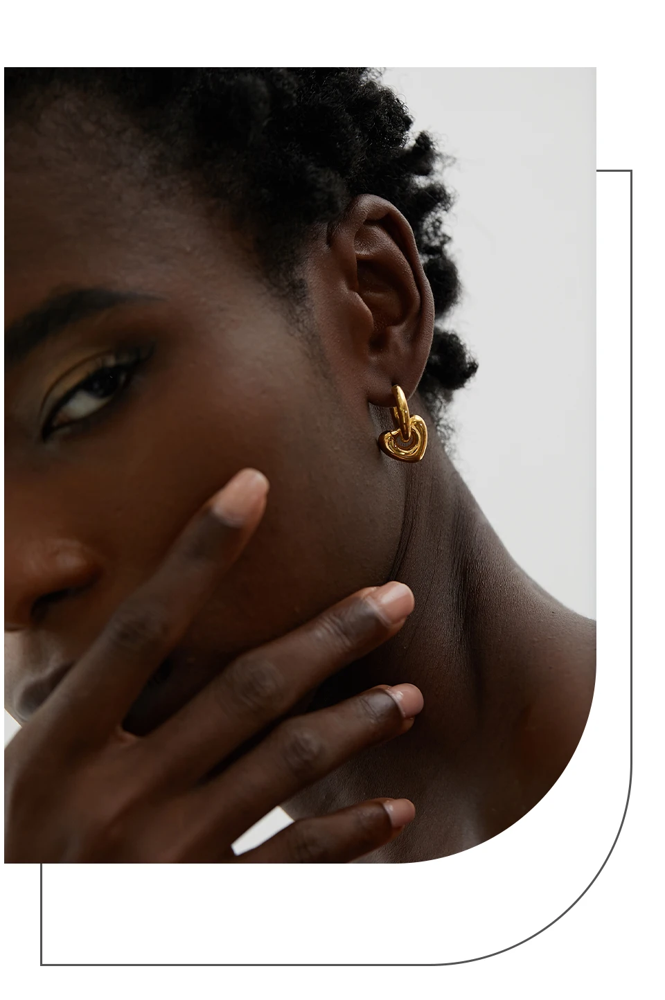 Yhpup Stern Mond Herz Anhänger Tropfen Creolen Huggie Ohrringe 18 Karat vergoldet trendiger wasserdichter Edelstahl Mode Charm Schmuck – Detail 14