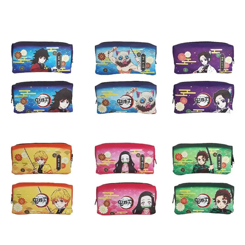 Demon Slayer Anime Mi Douzi Butterfly Ninja Cartoon Student Cute Large Capacity Pencil Case Stationery Storage Bag Festival Gift