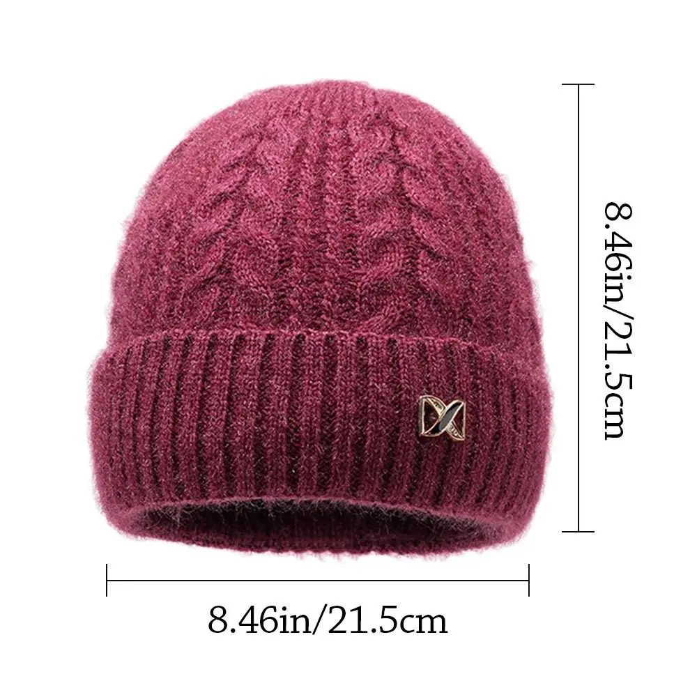 في الهواء الطلق المخملية بطانة قبعة قبعة بونيه الكروشيه محبوك قبعة دافئة الرياضة الشتاء قبعة للنساء #6