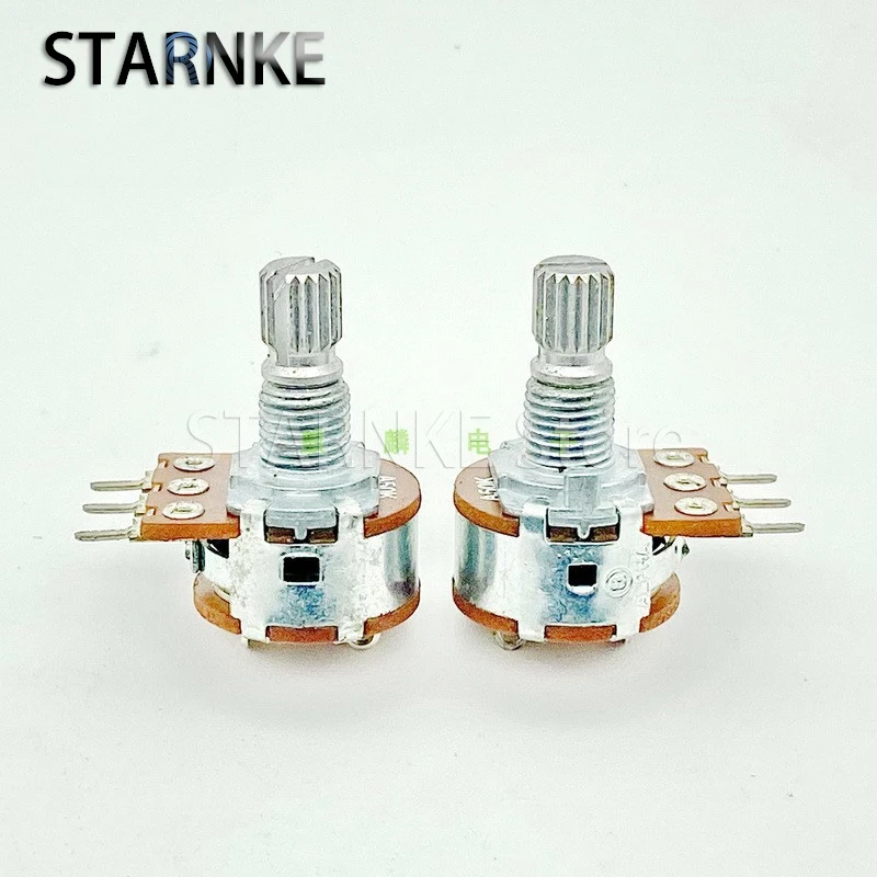 2PCS 16 Type Single A50K With Rotary Switch Potentiometer Computer Speaker Desk Lamp Switch 3-Pin Flower Shaft 15mm