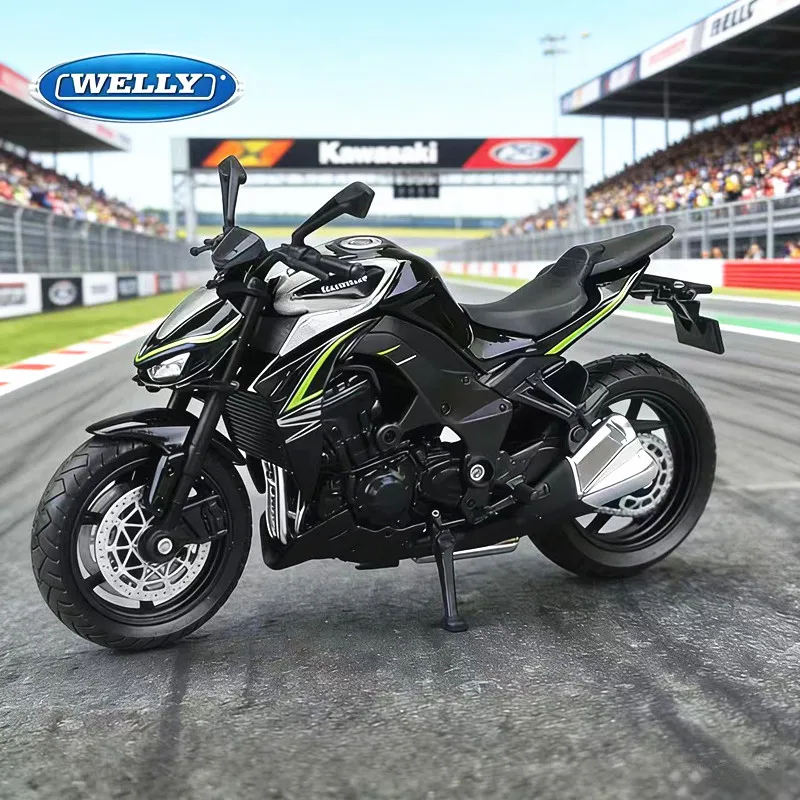 

WELLY 1/18 Kawasaki Z1000R 2017 Высококачественная коллекционная модель мотоцикла из литого металла, игрушечный внедорожный мотоцикл, игрушечная машинка