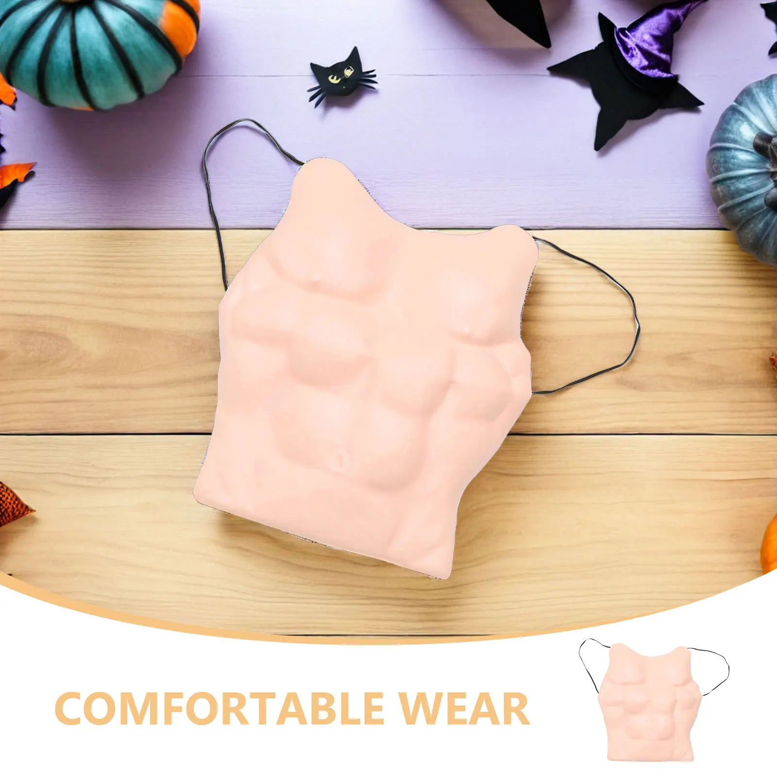 2 pezzi realistico petto muscolare costume addominale uomo accessorio cosplay di Halloween divertente vestire outfit festa prop travestimento