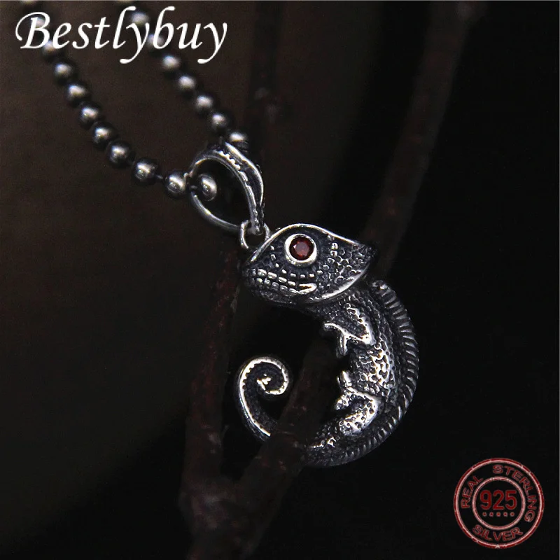 

Authentic 925 Sterling Silver Pendant Retro Thai Silver Personalized Lizard Pendant Men's And Women's Creative Jewelry