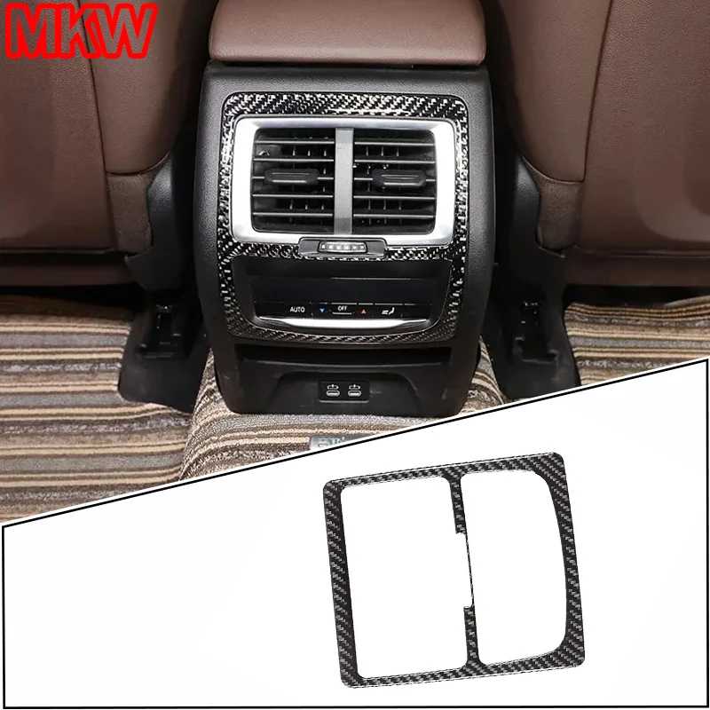 

Мягкое углеродное волокно для BMW X3 X4 G01 G02 2018-2022, задний ряд автомобиля, крышка воздуховыпускного отверстия, накладка, наклейка, аксессуары для салона автомобиля