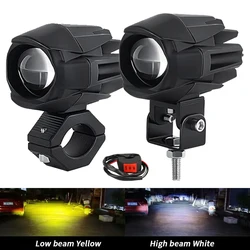 12D Motorcycle LED Spotlight Headlight Hi/Low Beam Fog Lamps Accessories for Car Trucks SUV UTV 12V Lens Headlight Driving Light