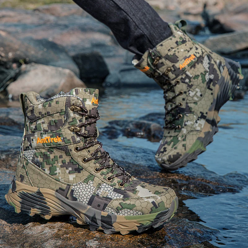 

High Quality Fashion Camouflage Men's Hiking Boots Size 39-47 Outdoor Tactical Boots Men Breathable Non-slip Work Safety Boots