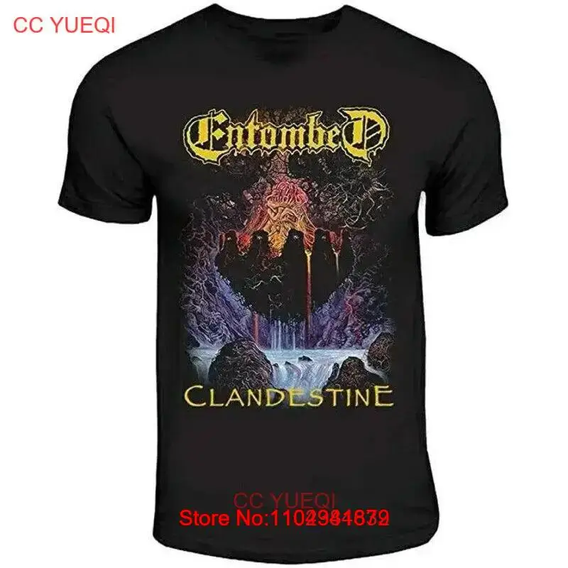 Vtg Entombed Clandestine Death Metal Cotton All Size Unisex Black Shirt KK288