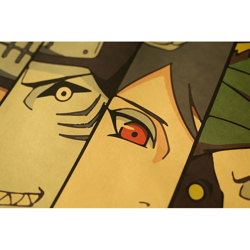 Anime Figure Naruto Kraft Poster Retro Dormitory Restaurant Door Decoration Painting Bedroom Collection Poster Stickers Gift
