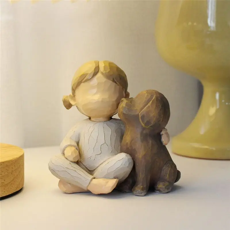 A76I-Sculptures, Living Room Bookcase Decorations, Crafts Resin Statues, Decorative Christmas Memorial Gifts For Dog Lovers