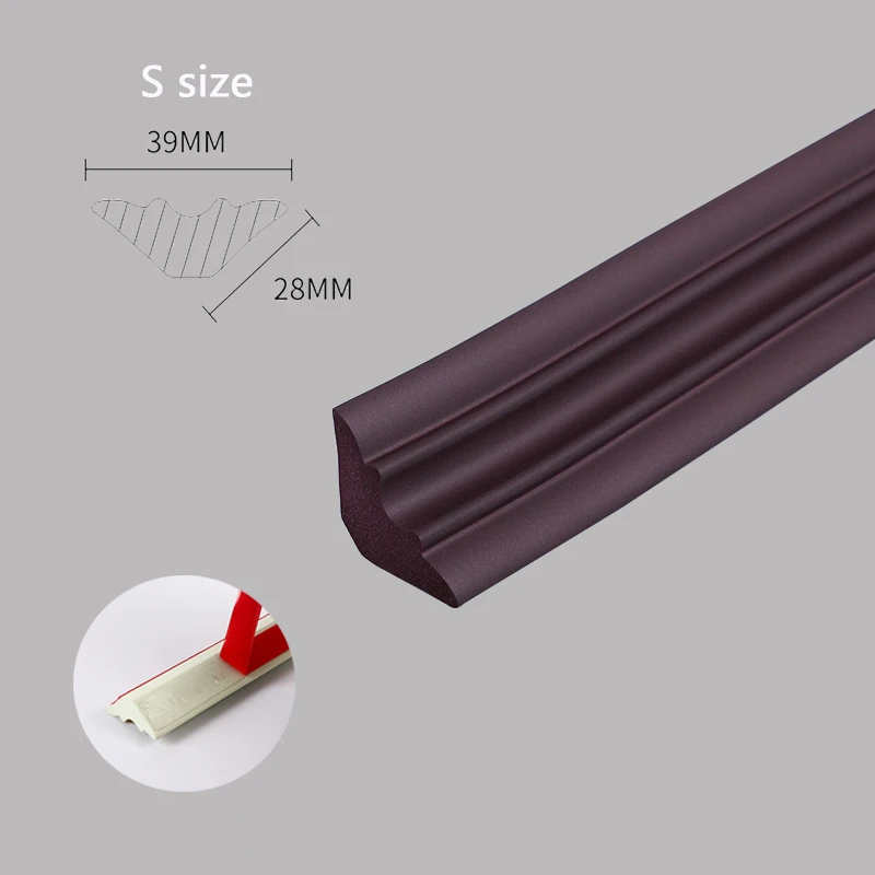 5M 3D Foam Wall Edge Strip Stickers Zelfklevende Waterdichte Plint Hoek Taille Lijn Plafond Rand Strip Home Decor