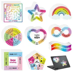Textured Stickers 9pcs Sensory Adhesives Waterproof Tactile Rough Aesthetic Rainbow Style Textured Stickers For Desk Phone