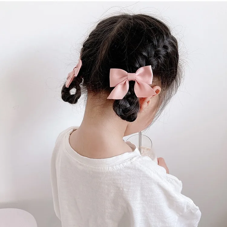 2PCS New Cute Bow Headgear Sweet Little Girl Hair Accessories Summer Girls Net Red Clips Baby Hairpins Children Hair Clips Gifts