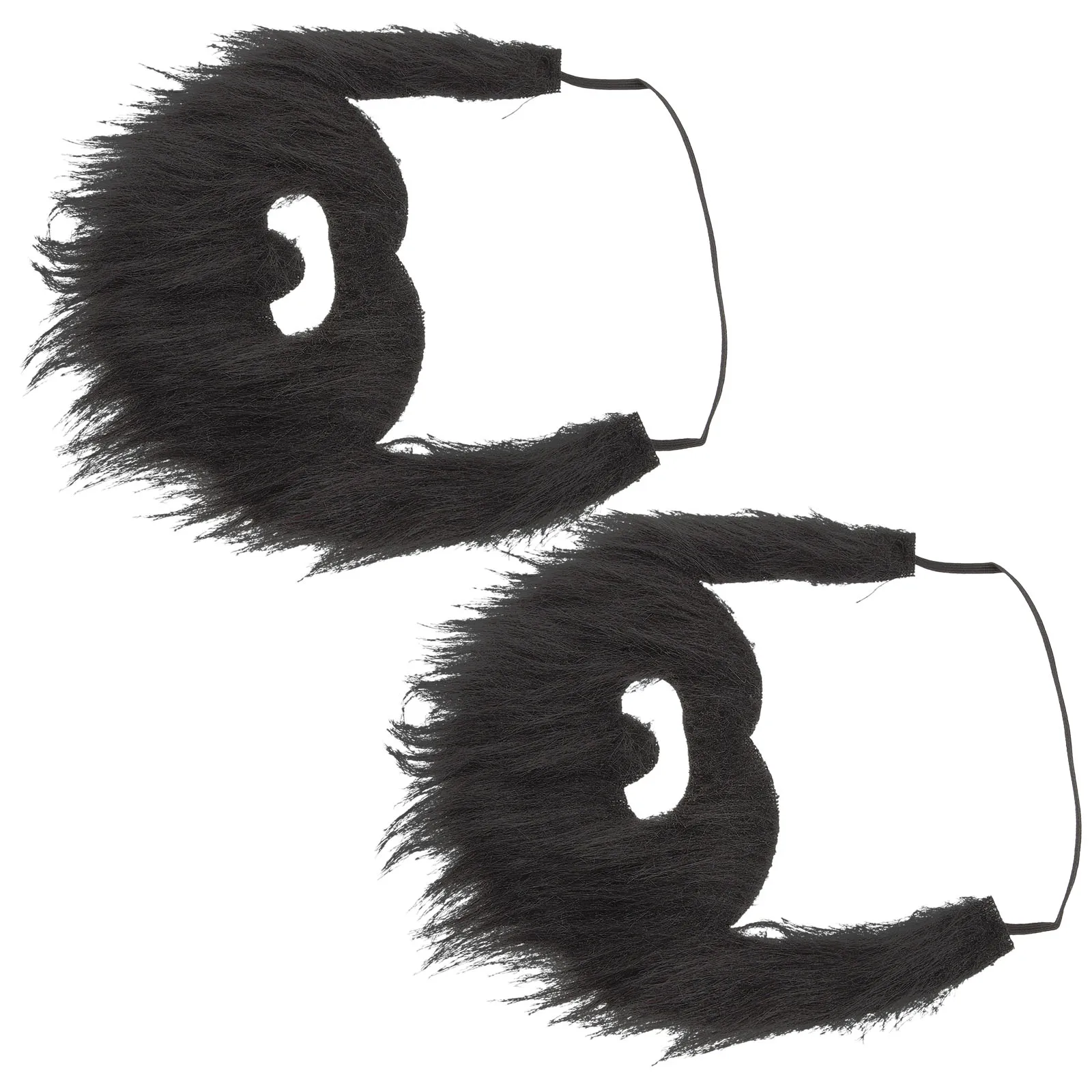 

2Pcs Fake Beard Easy to Wear Supple Long Style Costume Beard for Themed Parties Photo Booth Props Stage Performance Party