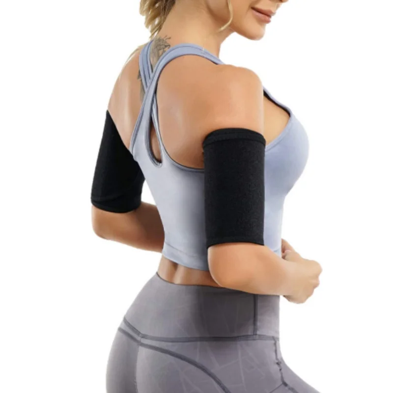 CHUANGERM Women's Trainer Bands Sauna Sweat Slimming Sports Gym Workout Arm Shapers Trimmer Wrap Band Fitness Shapewear Sleeves