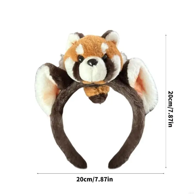 Lovely Cartoon Raccoon Hairhoop Plush Hairband Theme Party Holiday Accessories