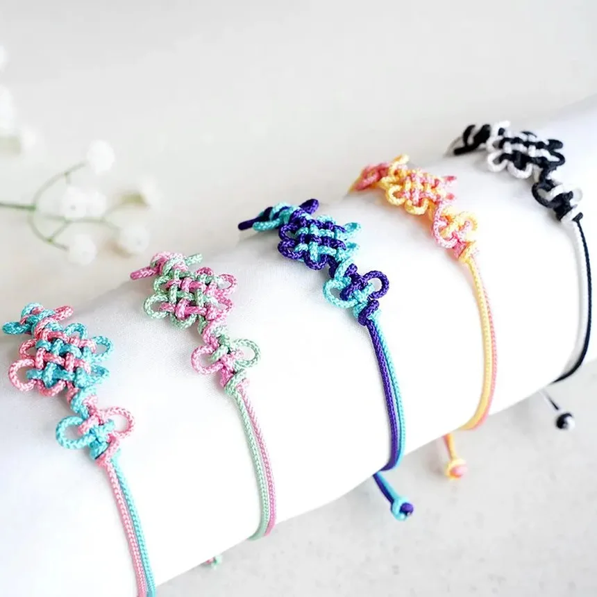 K-Pop Demon Hunters Bracelet Anime Merch Demon Hunt Squad Matching Knot Handmade Pendant Couples Accessories Gifts For Decor