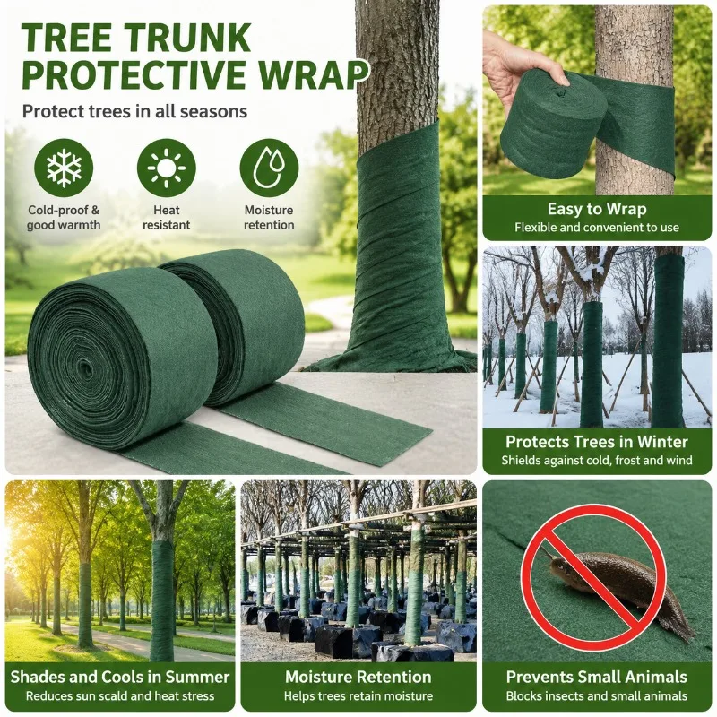 Trunk Guard Tree Protector Wraps Winter-Proof Plant Cover Shrub Plants Tree Non-woven Antifreeze Bandage Garden Branch Cloth