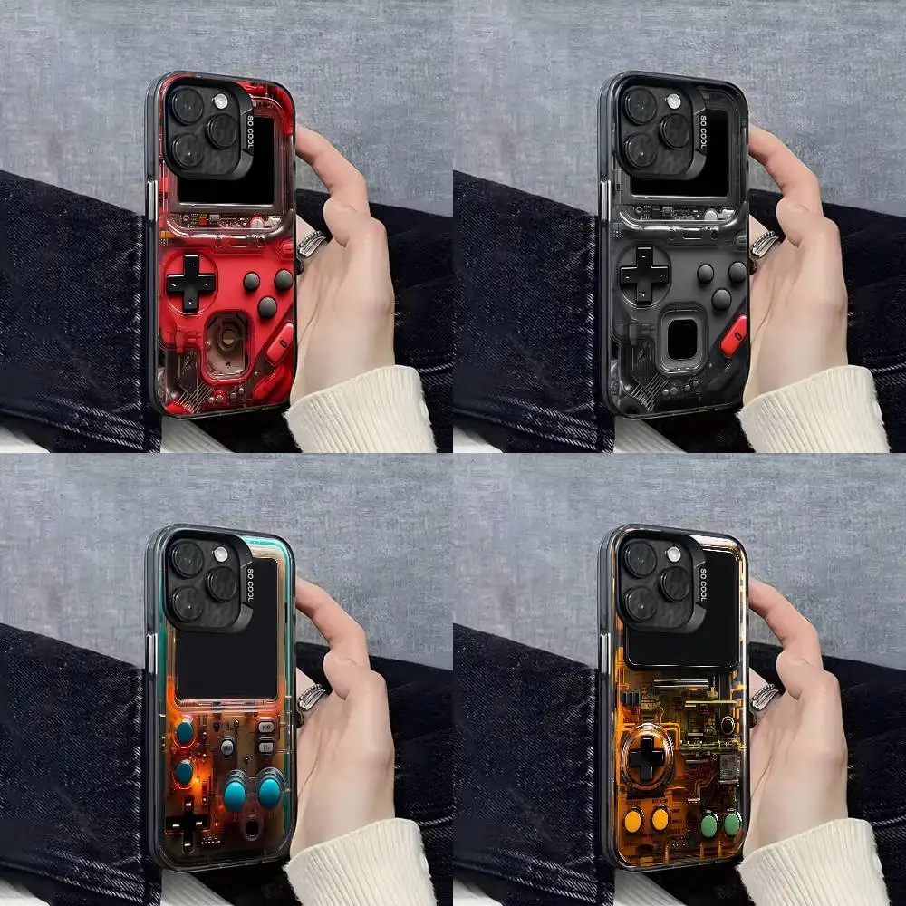 

Game Consoles Handheld Boy Phone Case For iPhone 16,15,14,13,12,11,Mini,Pro,E,SE4,XS,MAX Black Candy Matte Shell