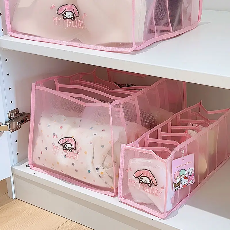 Sanrios Kuromi حقيبة تخزين ملابس حقيبة الويب الإبداعية الكرتون تخزين المنزلية أنيمي Kawaii الملابس الداخلية الجوارب تخزين Hot البيع هدية #2