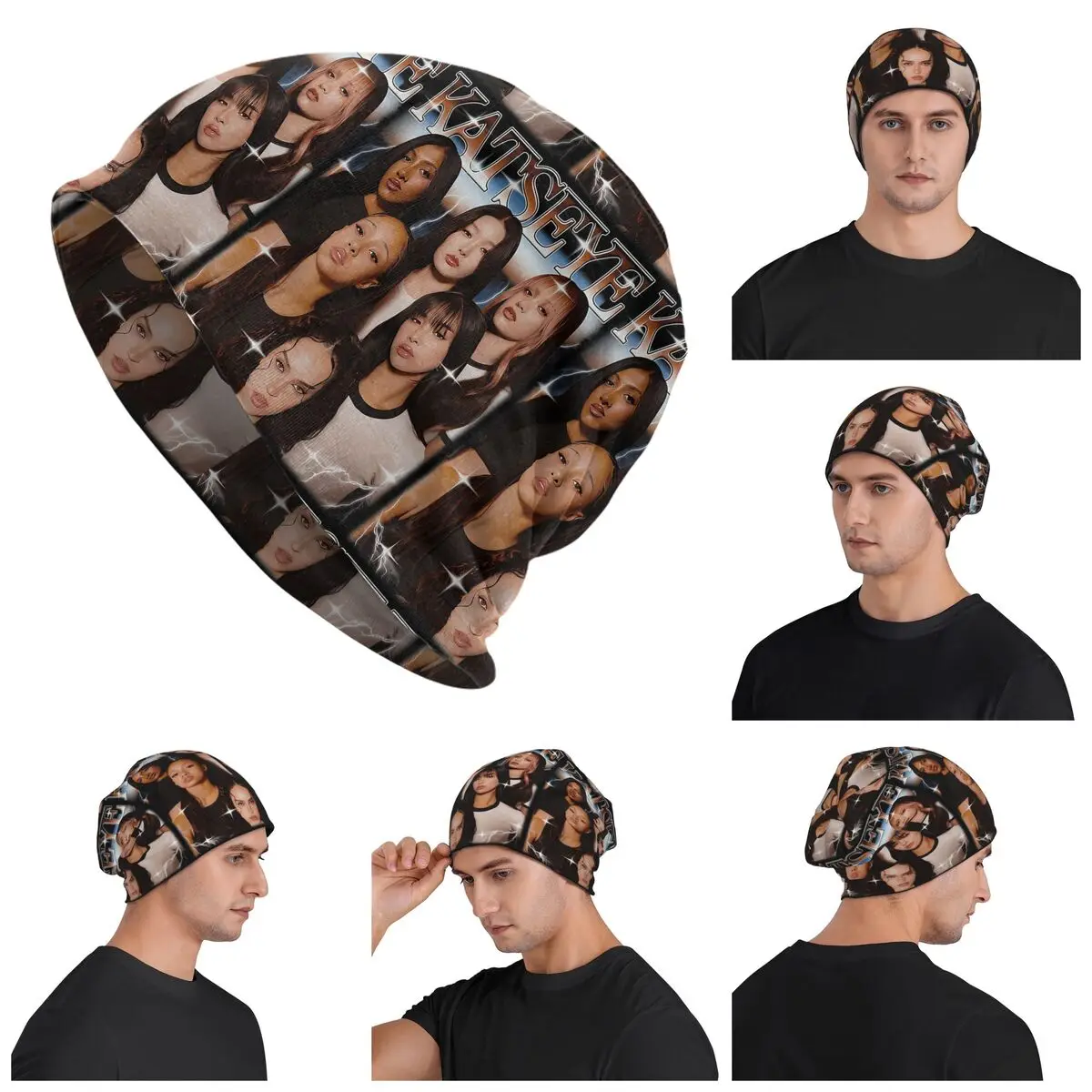 Katseye Global Girl Group Skullies Beanies Hats Warm Autumn Winter Outdoor Cap Knitted Bonnet Caps for Men Women Adult