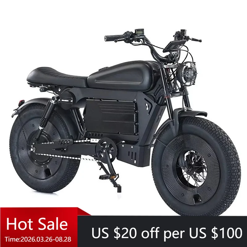 Tc Foreign trade factory direct sales retro electric motorcycle lithium battery wide tire high speed 250W battery life 31-60 kil