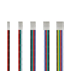 2/3/4/5/6pin przewód elektryczny 22/20/18AWG złącze LED kabel drutu 5/10/20/50/100m przewód elektryczny dla 3528 2835 listwy RGB LED