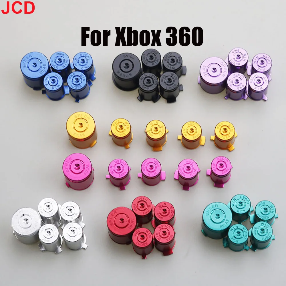 JCD 1set For Xbox 360 Controller Buttons Aluminium Alloy Metal Material 9mm ABXY Bullet Buttons Kit Replacement For Xbox 360