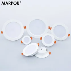 MARPOU 6Pcs Led Downlight 3W 5W 7W 9W 12W 15W 18W Recessed Indoor Led Ceiling Lamp Ultra Thin Round Panel Light for Office Bedro