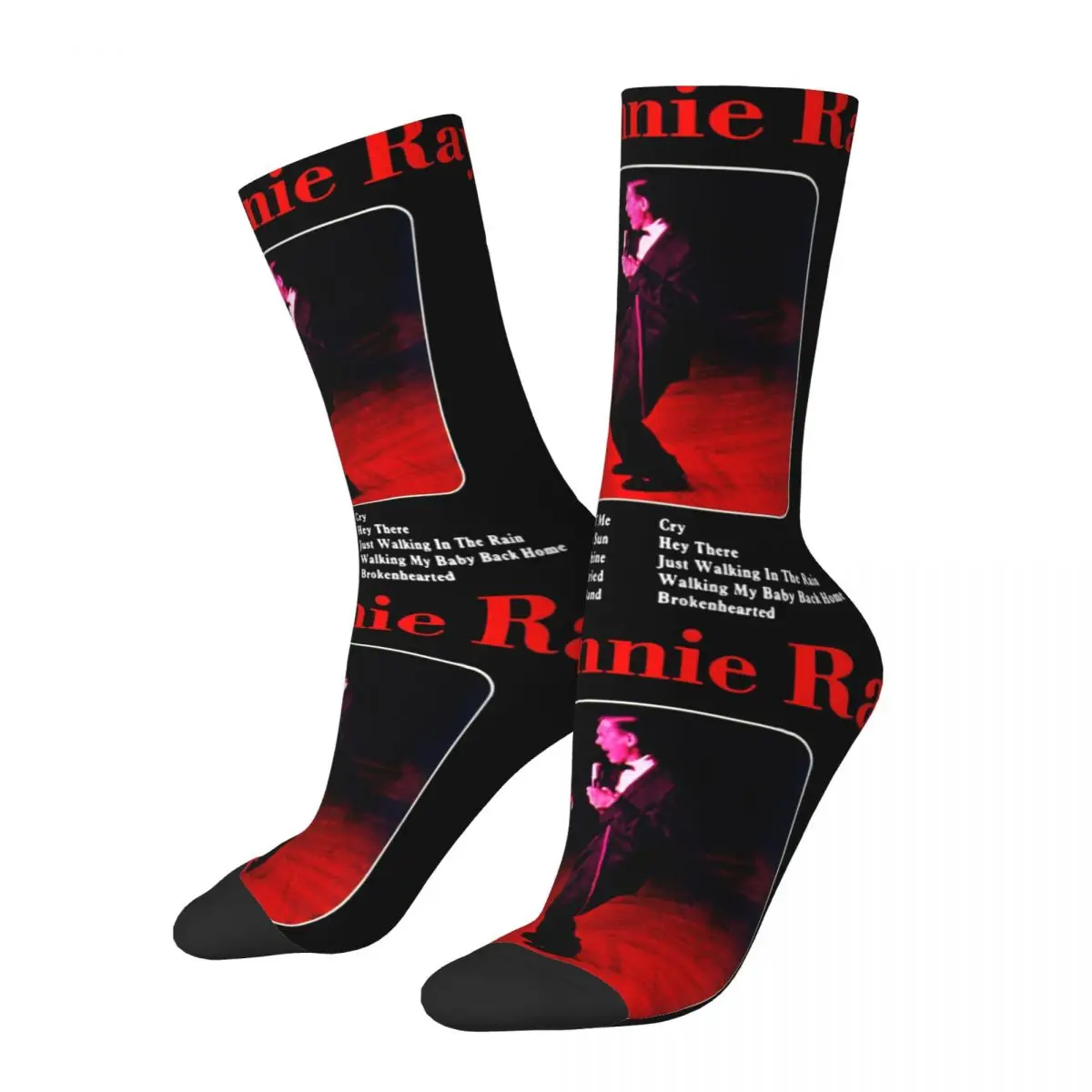 Fan Men's Socks Retro Harajuku J-Johnnie Ray Singer Street Style Novelty Casual Crew Sock