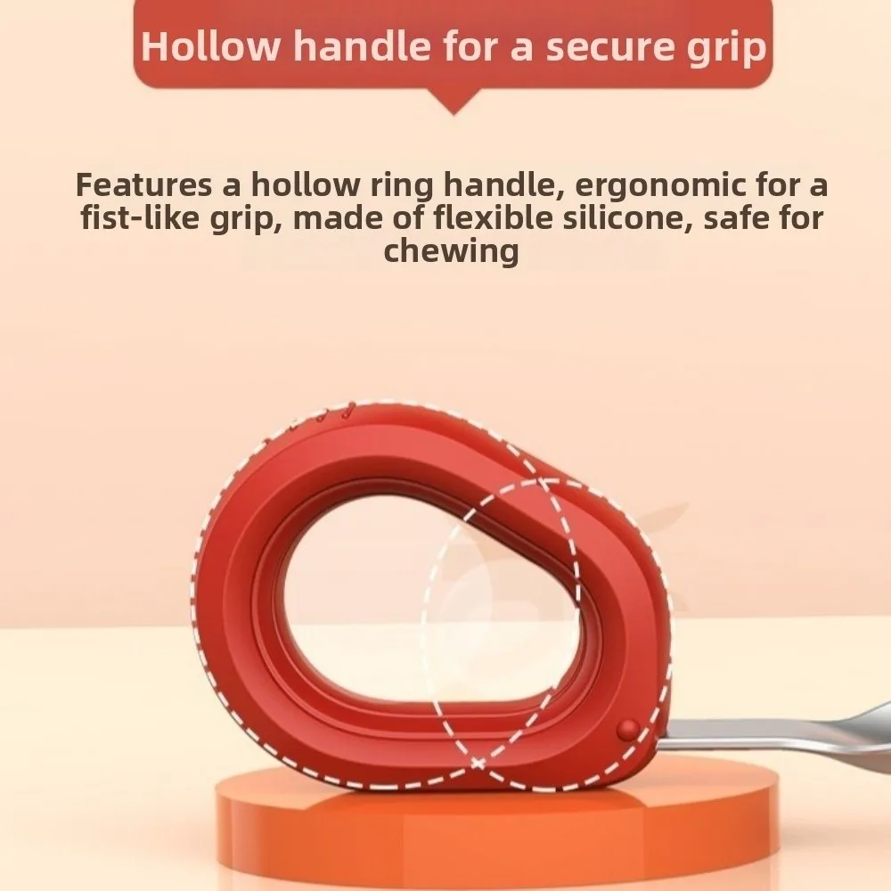 

Silicone Handle Baby Silicone Spoon Set Anti-slip BPA Free Auxiliary Food Forks Easy Grip Anti-Choke Design