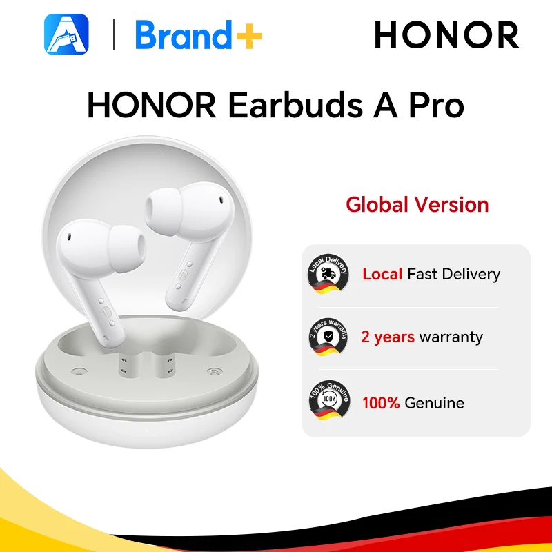 HONOR Earbuds A Pro, grand transducteur de 12,4 mm, réduction active du bruit de 49 dB, autonomie de 42 heures, Bluetooth 5.3, IP54