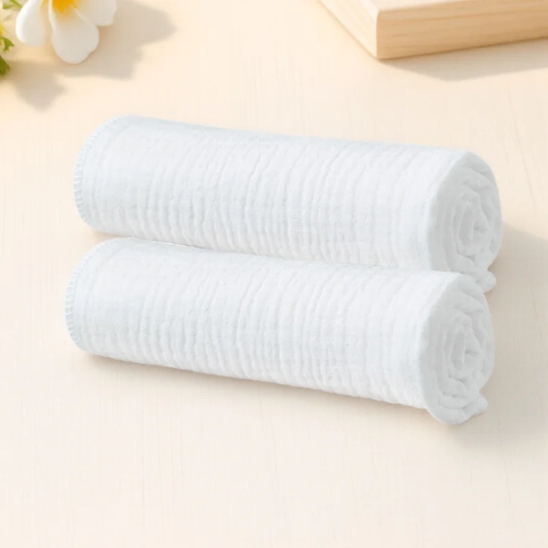 

8Pcs Baby Cotton Gauze Diapers Breathable Soft Washcloths Reusable Cloth Diapers for Newborn Infant White Burp Cloths for Babies