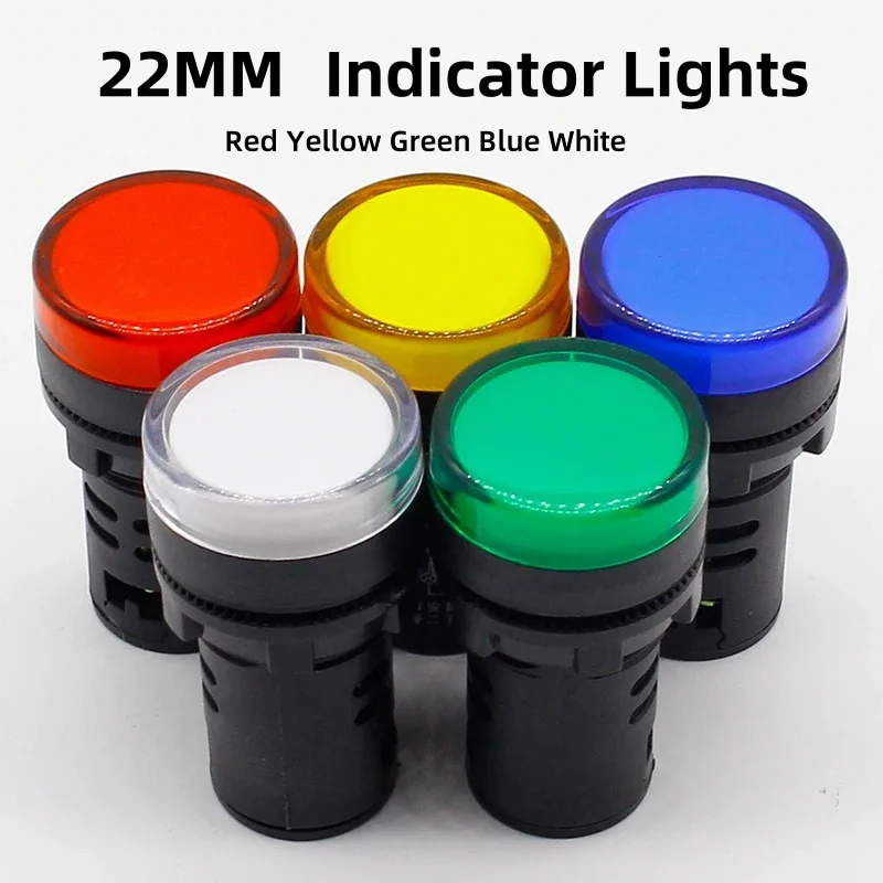1pcs AD16-22 12V 24V 110V 220V 380V 22mm Panel Mount LED Power Indicator Pilot Signal Light Lamp